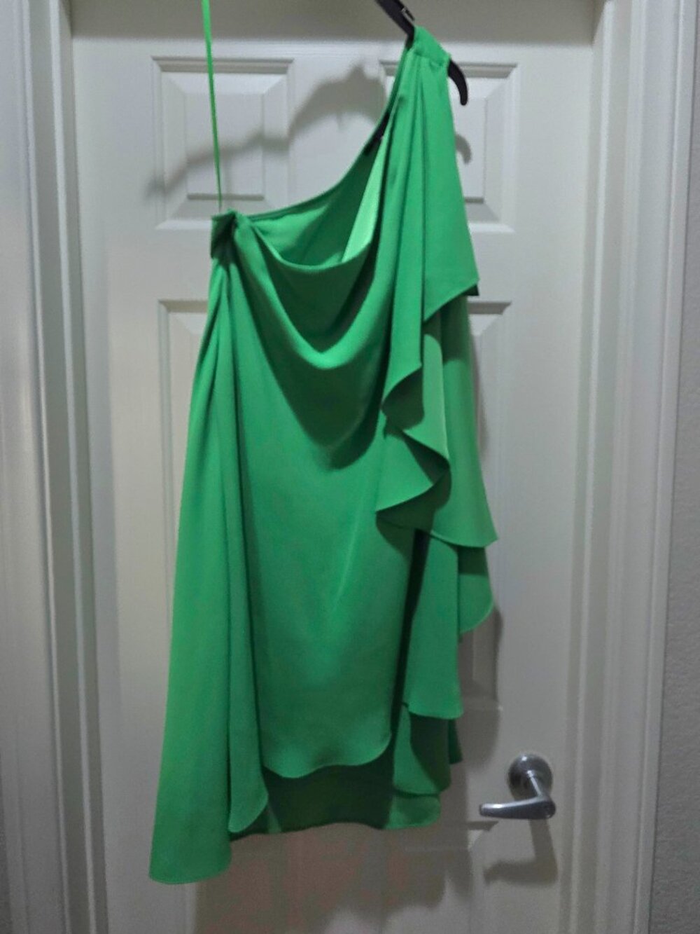Alex Marie green party dress one shoulder